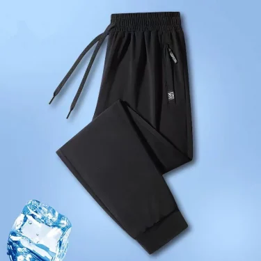 New High-quality Ice Silk Casual Comprehensive Training Pants Two-piece Summer Men's Sweat Absorbing Quick Drying Leggings 5