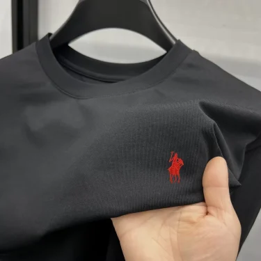 100% pure cotton short sleeve round neck men's T-shirt hot selling luxury brand summer exquisite pony embroidery breathable top 3