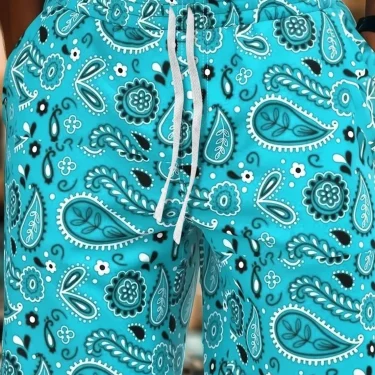 Men's Paisley Shorts Swimming Trunks Board Shorts Fashion Streetwear Pocket Drawstring Shorts Men's Underwear 1
