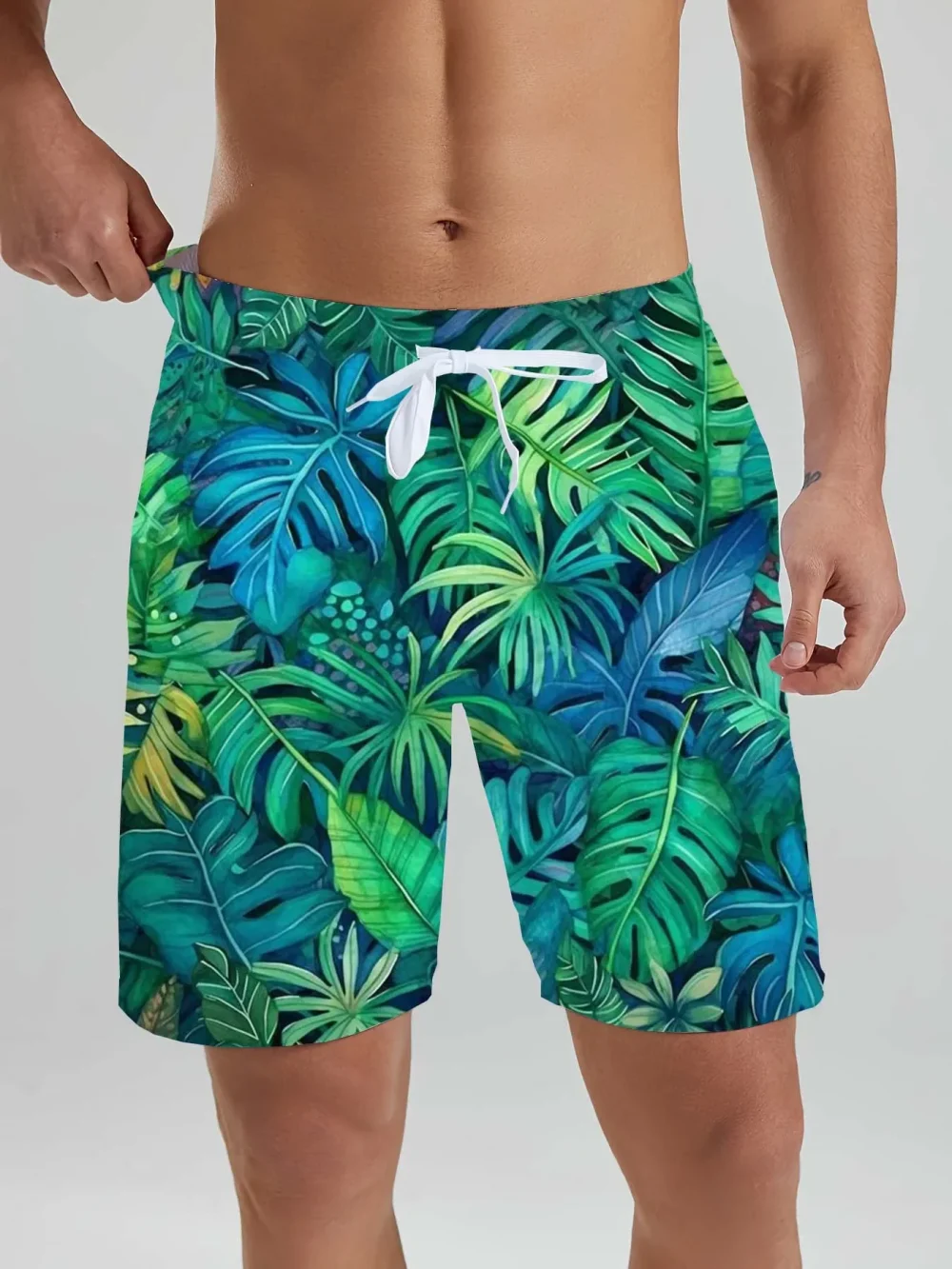 Hawaiian men's Beach Shorts Tropical Plant Beach Patterns 3D Printed men's Shorts Summer Swin Trunks Vacation men's Clothing 2