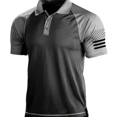 Cross border men's short sleeved polo from Europe and America, men's casual digital printed polo 1