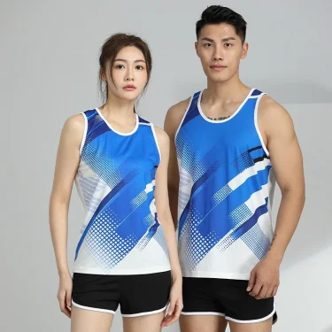 Men Women Track And Field Tracksuit Summer 2 Piece Sleeveless Vest Shorts Set Breathable Jogging Marathon Running Clothes 3