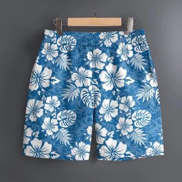 Men's Hawaiian 3D Plant Summer Pattern Beach Shorts Quick Dry Outdoor Casual Sports Shorts Fashion Men's Shorts 2