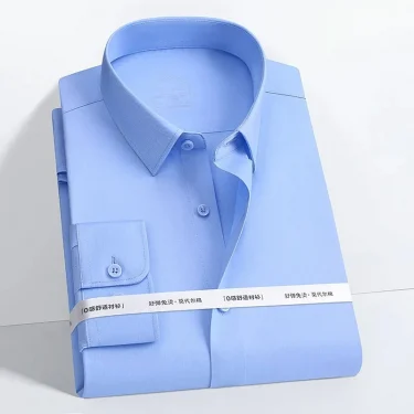 New Fabrics Modal Shirts Men Long Sleeve 8XL Micro Elasticity Men Shirts Long Sleeve Slim Fit Anti-wrinkle Classic 1