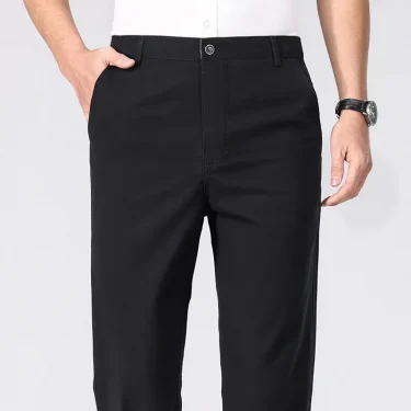 Summer Thin Men's Pants 100% Cotton Straight Tube Solid Color Work Pants Office Casual Pants Versatile and Fashionable Pants 5