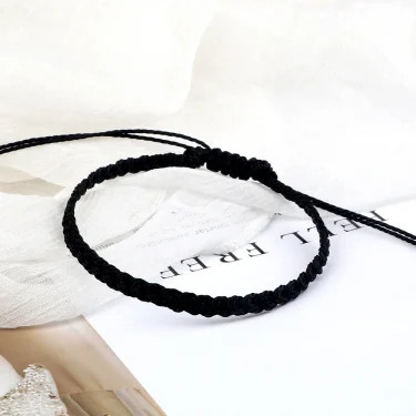 Classic Handmade Braided Bracelets for Women Men Pure Color Waxed Thread Braid Wristband Charm Bracelet Adjustable Jewelry Gifts 2