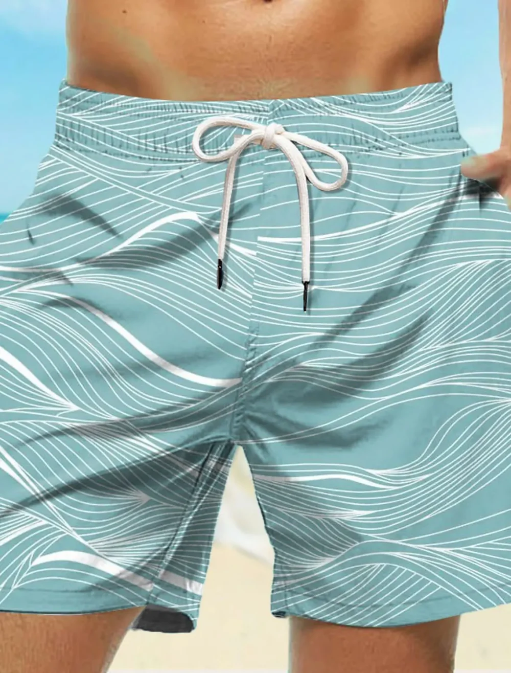 New Men's Board Short Swim Shorts Trunks Drawstring Waves Graphic Prints Quick Drying Casual Holiday Hawaiian 1
