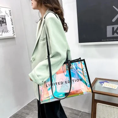 Women Fashion Travel bag Transparent Shoulder Bag Lady Small Luxury Handbag for Ladies Women Outdoor Shopping Traveling 3