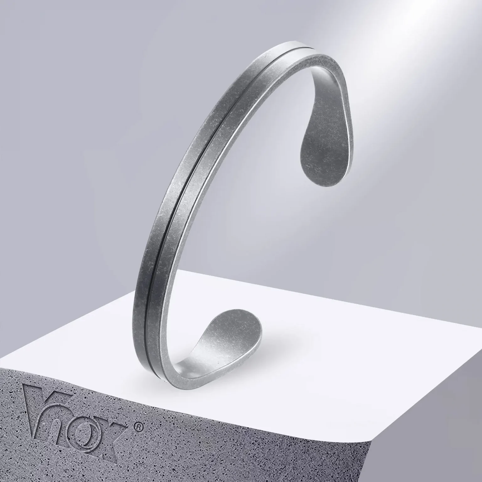 Vnox Retro Vintage Rustic Mens Cuff Bracelet, Waterproof Stainless Steel Metal Rock Punk Viking Bangle Jewelry,Father's Day Gift 1