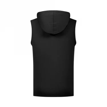 Men's Sports Tank Tops Summer Casual Sleeveless T-Shirt Solid Color Hooded Vest Outdoor Training Breathable Hip Hop Streetwear 2