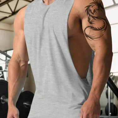 Men's Gym Fitness Vest Summer Men Jogging Bodybuilding Sleeveless Shirt Breathable O-Neck Casual Muscle Vest 3