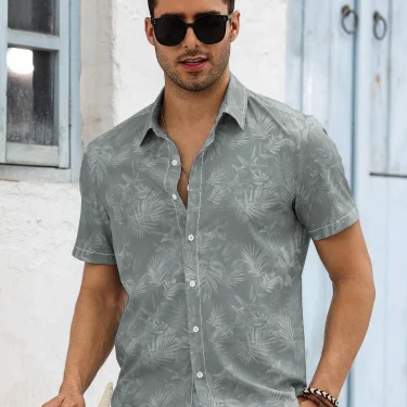 Men's Summer Tropical Plant Palm Tree Graphic Printed T-shirt Shirt Loose Breathable Seaside Vacation Style Casual Top Shirt 5