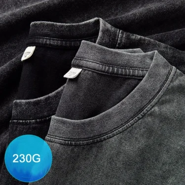 230GSM 100% Combed Cotton T Shirt for Women Men Washed T-Shirt Oversized Tshirt Casual Top Tee Shirt Luxury Male Clothing 1