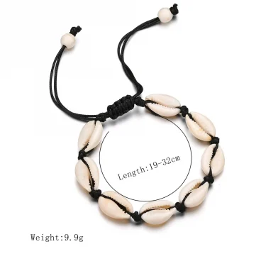 Bohemian Natural Sea Shell Charm Bracelets For Women Men Summer Sandy Beach Handmade String Rope Chains Bangle DIY Jewelry 2