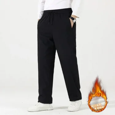 50-110KG Plus Size Down Pants Casual Outdoor Windproof Warm Lining White Pants Men's Drawstring Jogging Sports Pants M-7XL 6XL 5