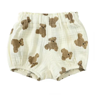 2025 Organic Cotton Shorts for Baby Clothes Toddler Boy & Girl Bloomer Printed Short Pants for Babies Board Shorts Diaper Covers 6