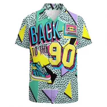 3d Print Classic 80 90 Hawaiian Shirt For Men Short Sleeve Retro Party Beach Shirts Men's Button Up Aloha Vacation Shirts Top 5