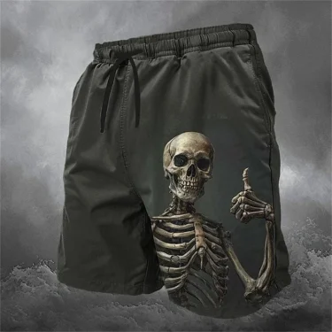 Trend Skull Pattern Beach Shorts For Men Fashion Summer Cool 3D Printed Swim Trunks Loose Streetwear Hip Hop Kids Short Pants 3