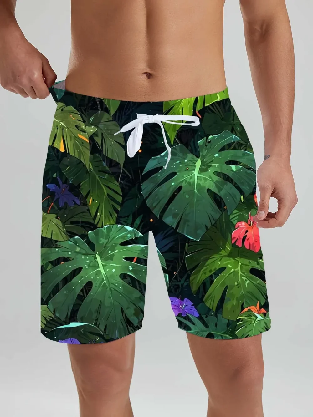 Hawaiian men's Beach Shorts Tropical Plant Beach Patterns 3D Printed men's Shorts Summer Swin Trunks Vacation men's Clothing 5