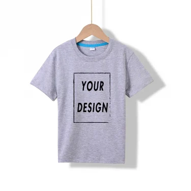 Children's Cotton Custom T Shirt Make Your Design Logo Text EU Size for Boys and Girls Front Back Both Side Personalized Tshirt 1