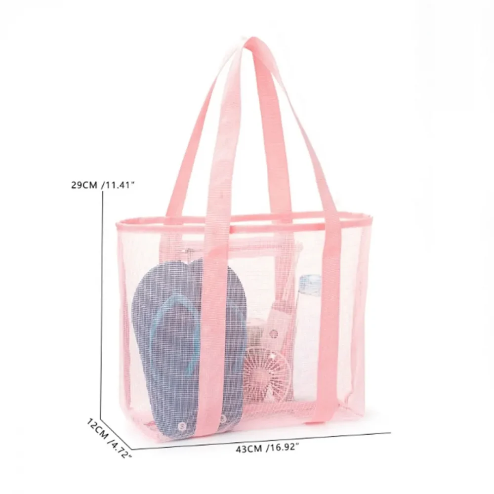 Polyester mesh beach bag Large capacity travel wash bag Swim storage bag Minimalist mesh beach bag one pack 5