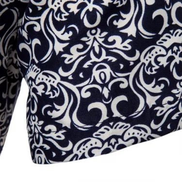 Summer New Men's Short Sleeved Shirt Thin Collar Hawaiian Style Floral Shirt Vacation Series Men's Shirt 6