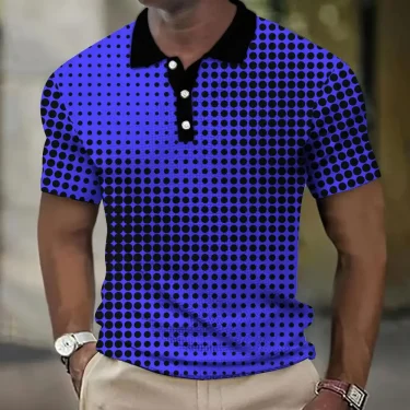 \Hot Sell Polo T-Shirt For Men 3d Spot Printed Men'S Clothing Street Casual Short Sleeved Fashion Tops Loose Oversized Shirt 4
