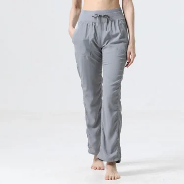 Women's New Folded Yoga Pants Super Soft Loose Micro Horn Fitness Commuter Leisure Sports cropped pants 3