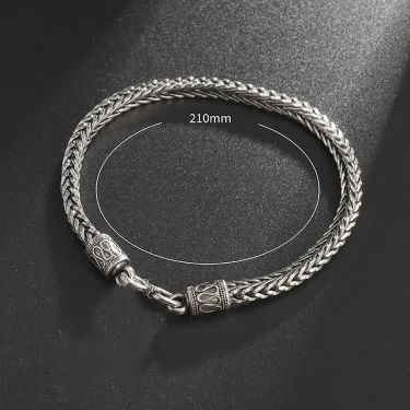 Retro Hemp Twine Rope Metal Bracelet For Men Stainless Steel Punk Gothic Woven Bracelet Biker Accessories Unisex Jewelry Gift 1