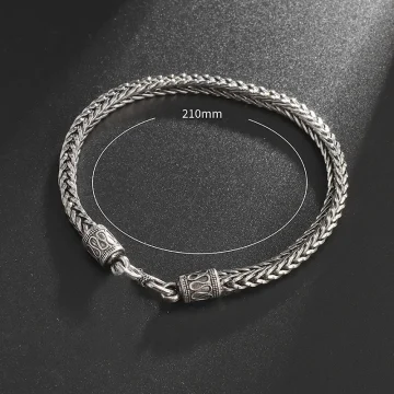 Retro Hemp Twine Rope Metal Bracelet For Men Stainless Steel Punk Gothic Woven Bracelet Biker Accessories Unisex Jewelry Gift 1