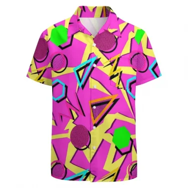 3d Print Classic 80 90 Hawaiian Shirt For Men Short Sleeve Retro Party Beach Shirts Men's Button Up Aloha Vacation Shirts Top 1
