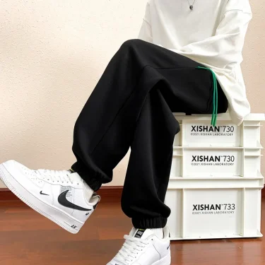 Autumn Gray Sweatpants for Men Fashion Baggy Sports Pants Balck Trousers Male Joggers Streetwear Sportswear Bottoms 5
