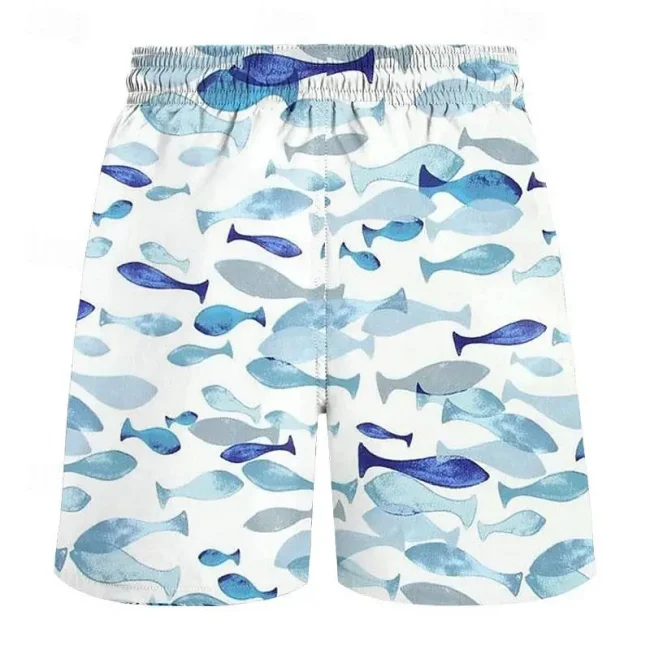 3D turtle print men's casual shorts Tropical summer style fashion shorts, quick-drying and comfortable close-fitting 3