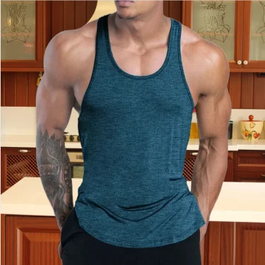 NEW Men's Fitness Tank Top Summer Training Undershirt men training quick-dry Breathable loose Tank Top men casual Sports Vest 5