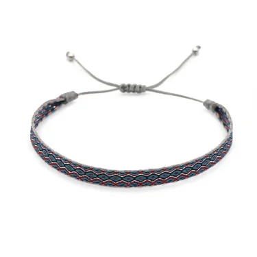 Woozu Handmade Cotton Rope Bracelets Set Unique Fashion 925 Tibetan Silver C-Bangle For Women Men String Wristbands Jewelry Gift 3