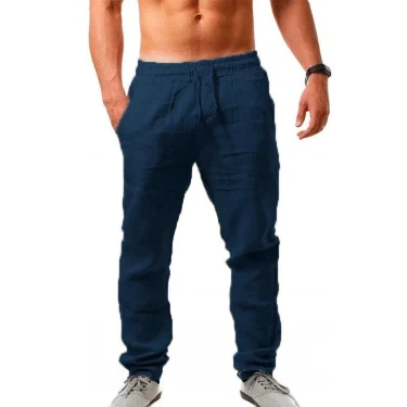 New Men's Cotton Linen Loose Pants Male Summer Casual Solid Color Pants trousers Plus Size M-5XL 6