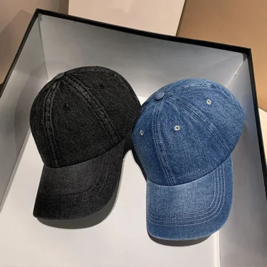 Fashion Denim Baseball Cap For Women Men Solid Color Adjustable Outdoor Sun Visors Hat Punk Hip Hop Dad Trucker Ponytail Caps 3