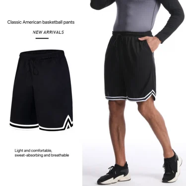 1pcs Men Summer Sports Training Shorts Casual Loose Breathable Fitness Running Speed Drying American Five Point Shorts 2