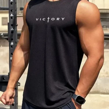 Outdoor Badminton Tennis Sports Men's Tank Tops Street Sleeveless Shirts Summer Casual Run Fitness Vest Fashion Gym T-shirts Man 1