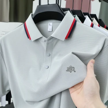 Summer men's ice silk short sleeved golf shirt fashionable new product DR badge polo shirt high-quality and comfortable T-shirt 2