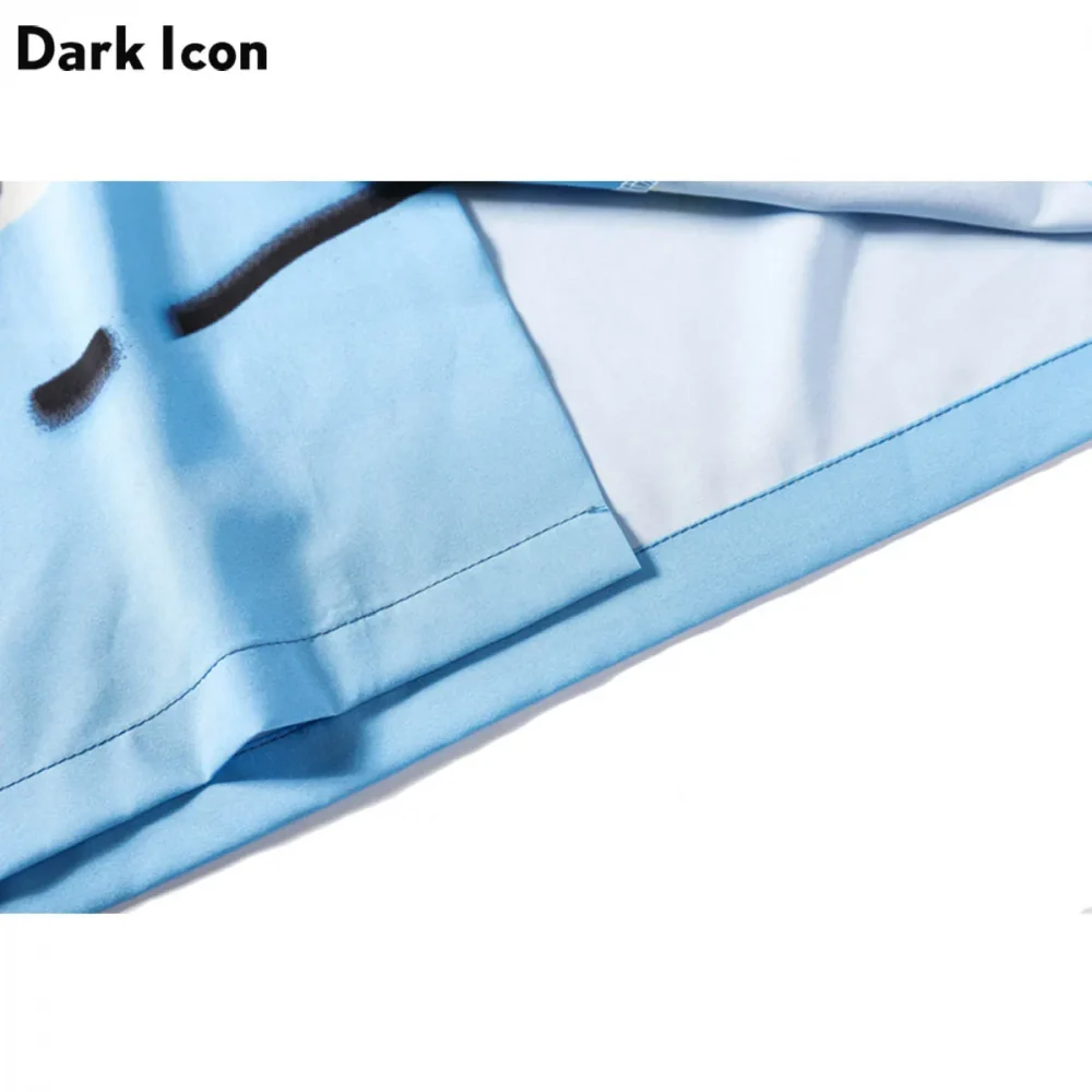 Dark Icon Graffiti Shirts Men Summer Beach Men's Shirts Short Sleeve 2025 New Retro Shirts Man Streetwear Clothes 5