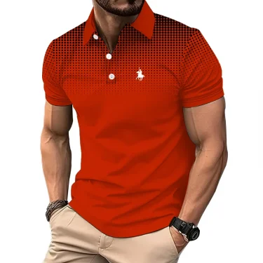 Men Clothes New Summer Short Sleeve Sport Lapel Polo Shirt Men Personality Casual 3D Digital Print Polo Shirt Men Sport Polo 3