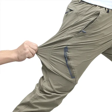 Four sided elastic quick drying pants for men's mountaineering outdoor pants, light and thin for women's summer elastic breathab 1