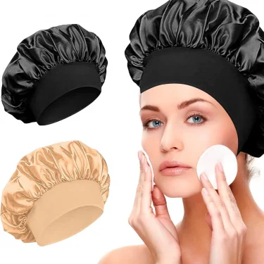 Satin Hat Sleep Silk Round Fabric Protect Hair Comfort Hair Night Anti-frizz Sleeping Hat Four Seasons Breathability Sleep Cap 2