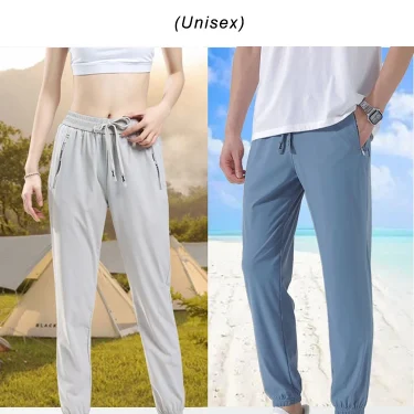Men's Ice Silk Sweatpants 8 Colors Nylon/Spandex Light Cool Jogger Pants Unisex Man/Women Stretched Workout Sports Trousers 3