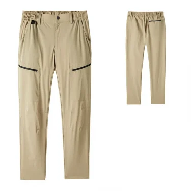 Summer Hiking Pants Men Elastic Waist Circumference Trousers Outdoor Camping Travel Sports Pants Antibacterial Anti-Wrinkle Pant 2