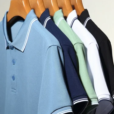2025 New Men's Business Casual Short Sleeved Shirt Solid Color Polo Shirt Fashionable Breathable Comfortable Versatile Top 6