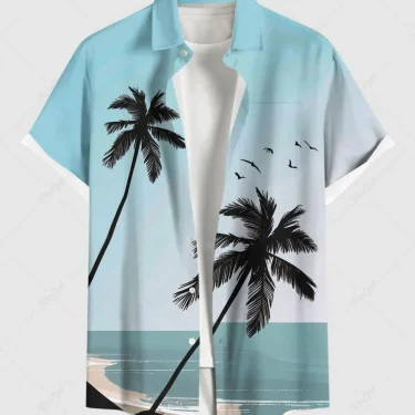 Summer Holiday Men's Hawaiian Shirts 3D Printed Short Sleeved Button Down Lapel Shirt Oversized Tops Casual Aloha Shirts For Men 5