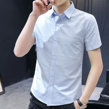 Shirts for Men Floral Print Business Short Sleeve Man Shirt High Quality Luxury Cheap Brand Original Fashion 2025 Summer Silk 6