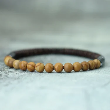 Antique Handmade Natural Stone Beads Bracelet Coconut Wooden Mens Yoga Balance Braclet For Male Meditation Jewelry Homme 3